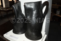 English Bombards - 17th century large leather serving vessels, Northampton Leather Museum.