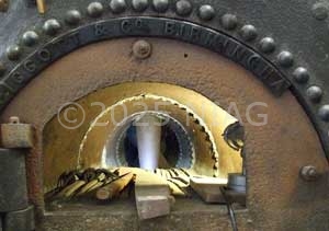 Inside the Cornish boiler at Combe Mill, Oxfordshire