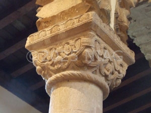 A pillar capital seen in St Peter's Church, Northampton